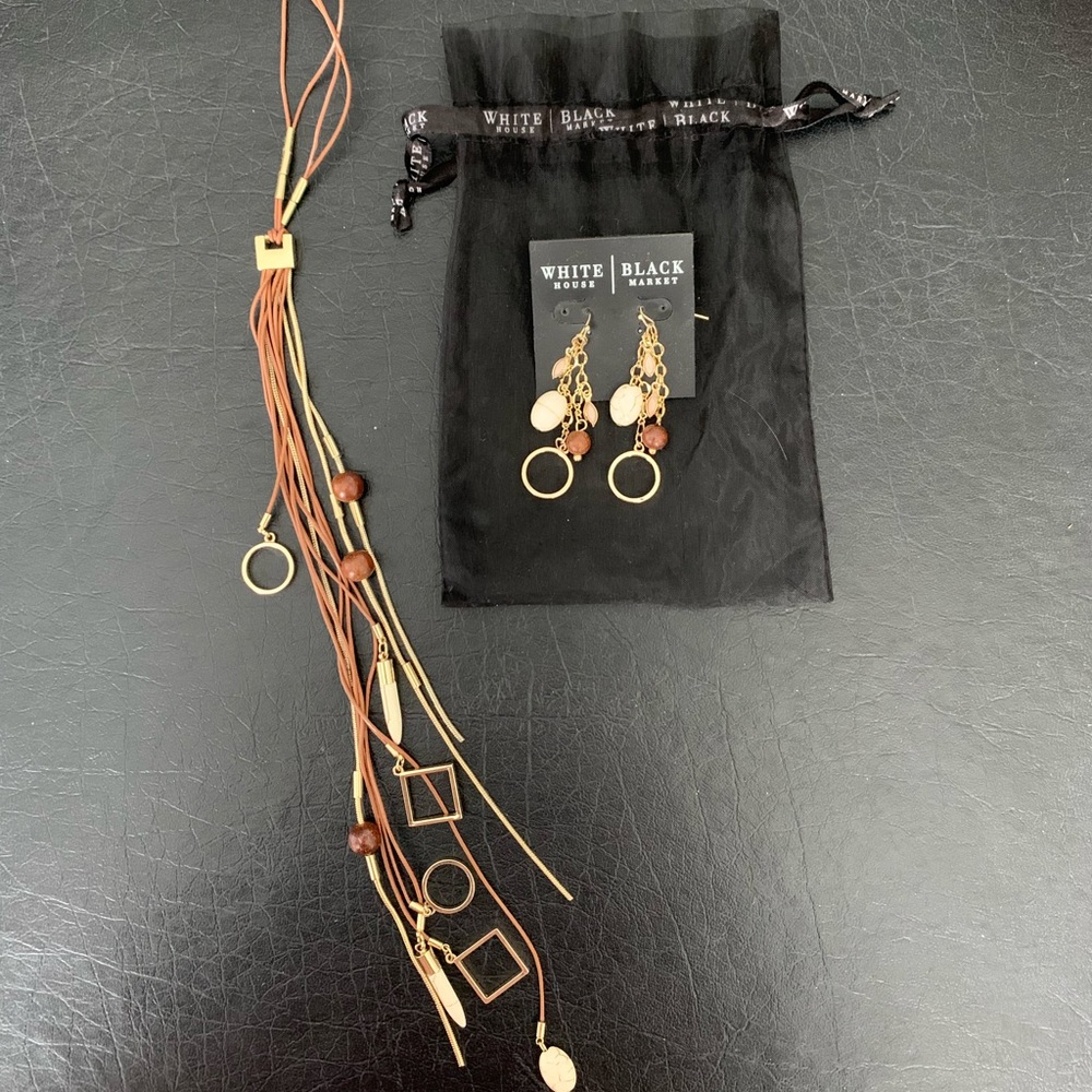 WHBM dangling necklace w/matching earrings